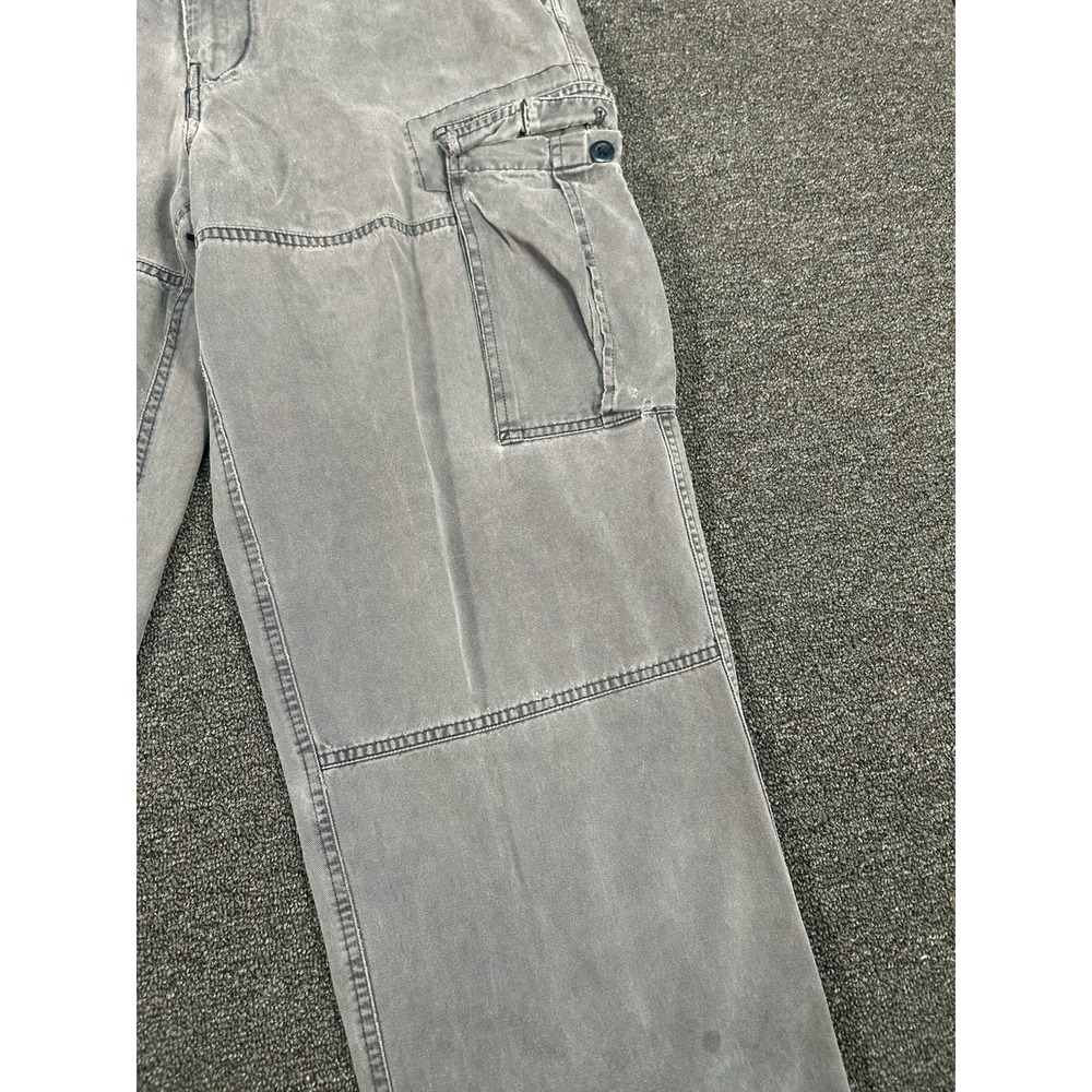VTG Abercrombie and Fitch Cargo Pants Men 34R (Fits 37x31) Gray Baggy Thrashed - Picture 13 of 16